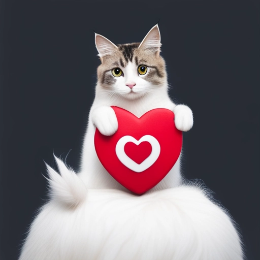 Cat & Heart Button