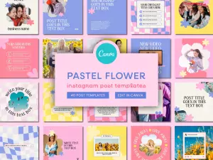 Pastel Flower Instagram Templates