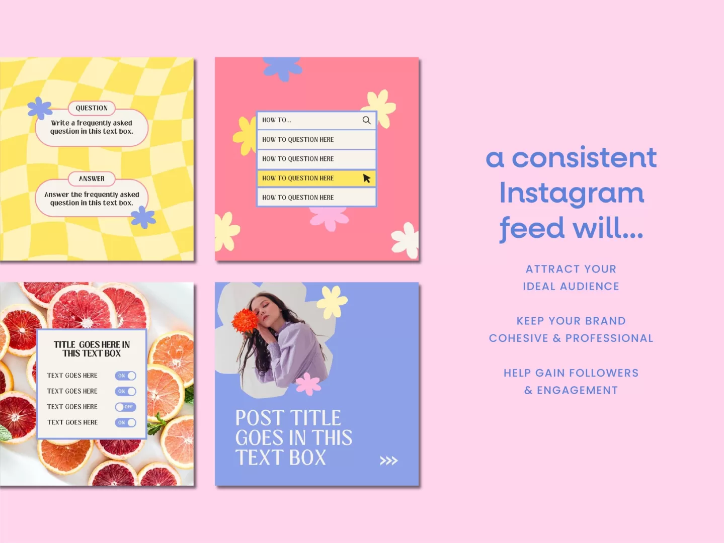 Pastel Flower Instagram Templates