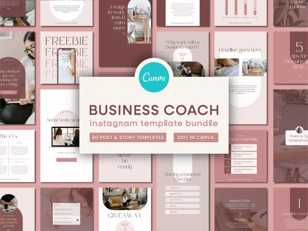 Pink Business Coach Instagram Template Bundle 1
