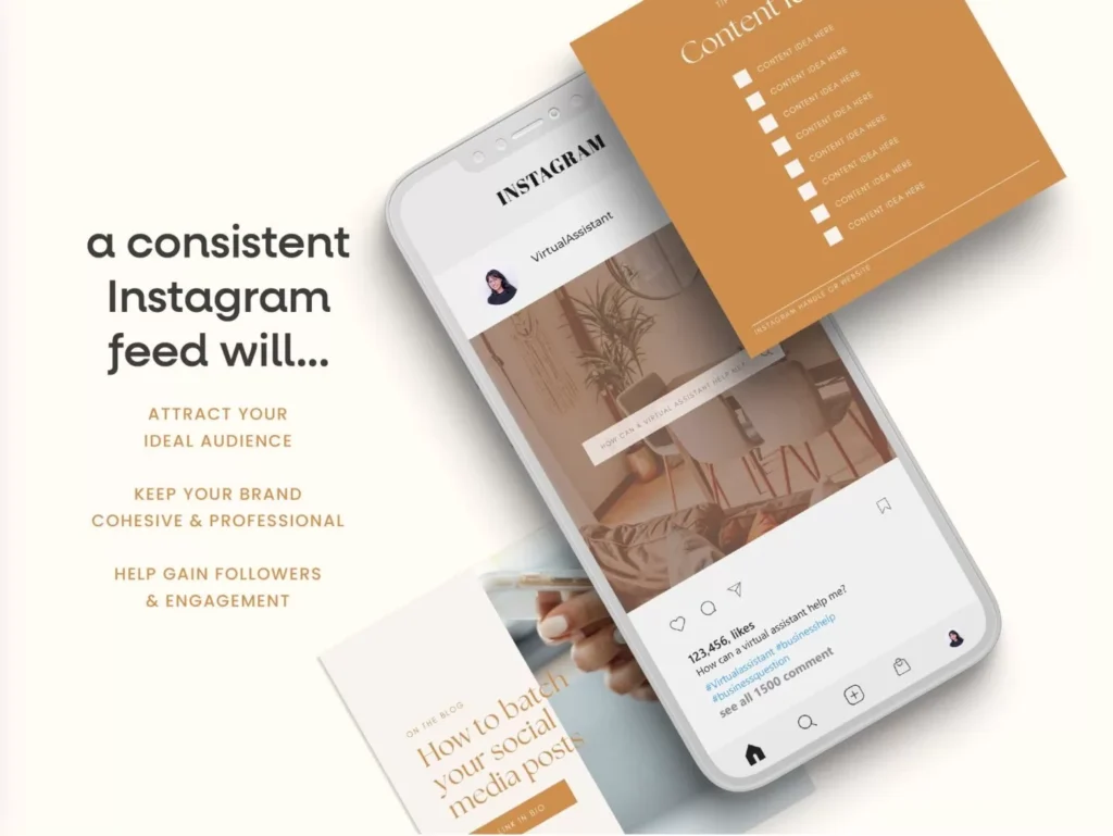Neutral Virtual Assistant Instagram Template Bundle 2