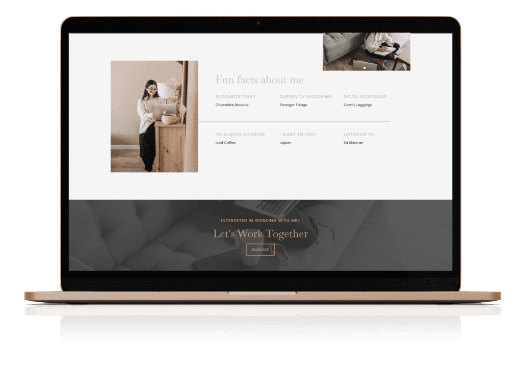 Amelia Cook - About Page Elementor Template Mock Up