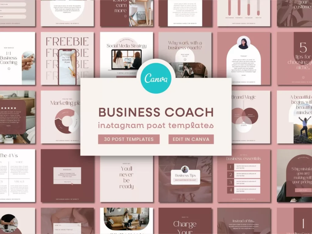 Pink Business Coach Instagram Template Posts 1