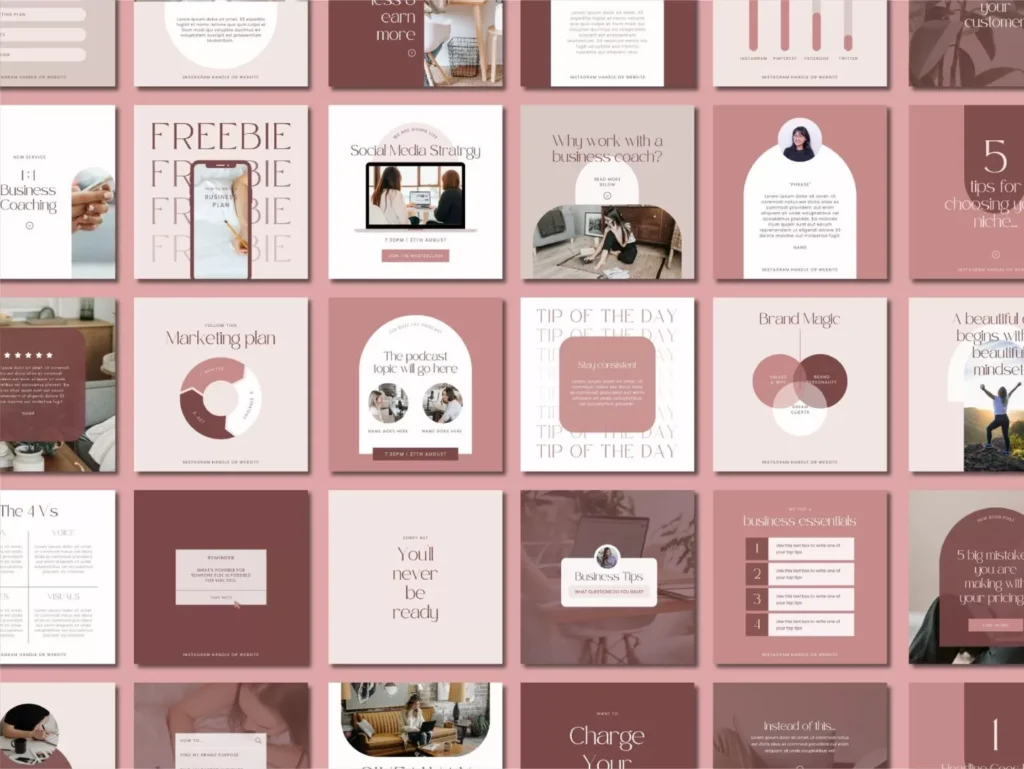 Pink Business Coach Instagram Template Posts 2