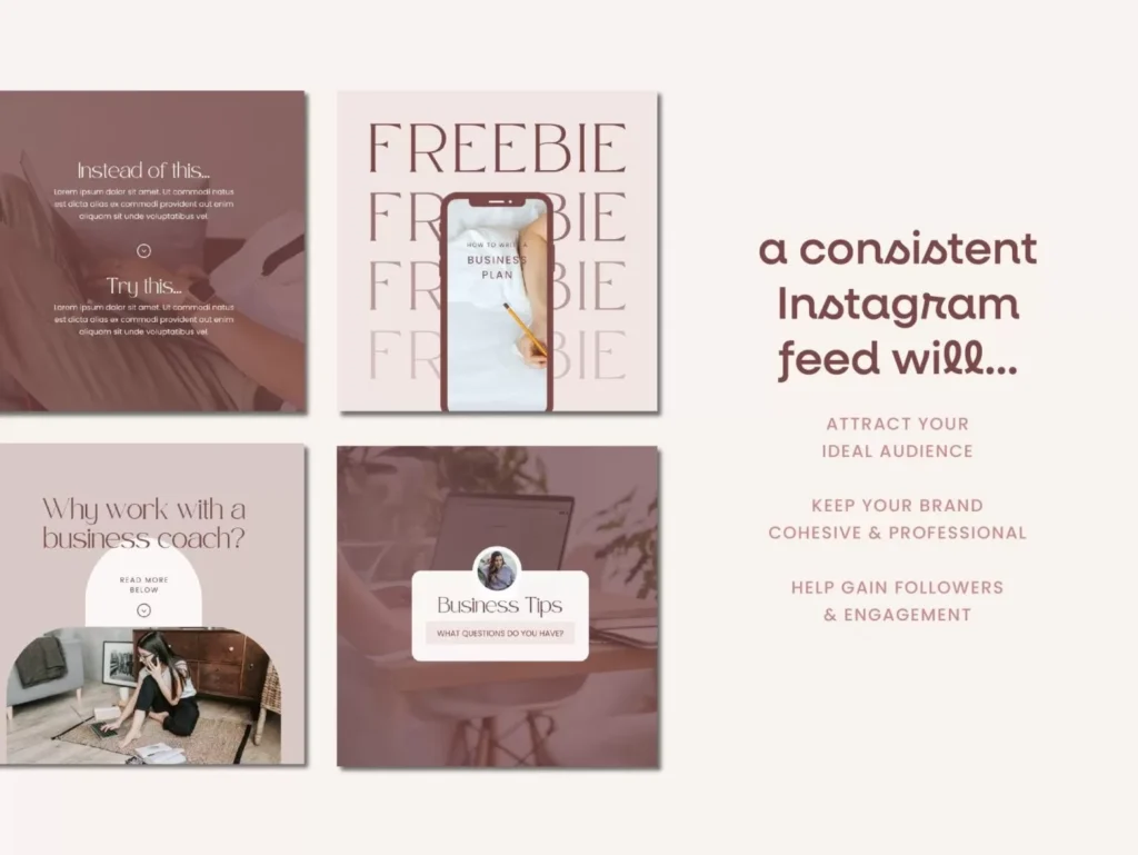 Pink Business Coach Instagram Template Posts 4