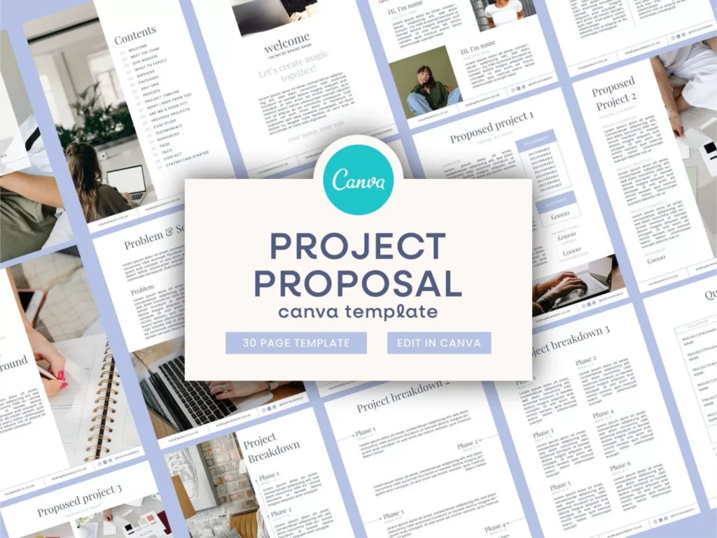 Blue Project Proposal Canva Template 1