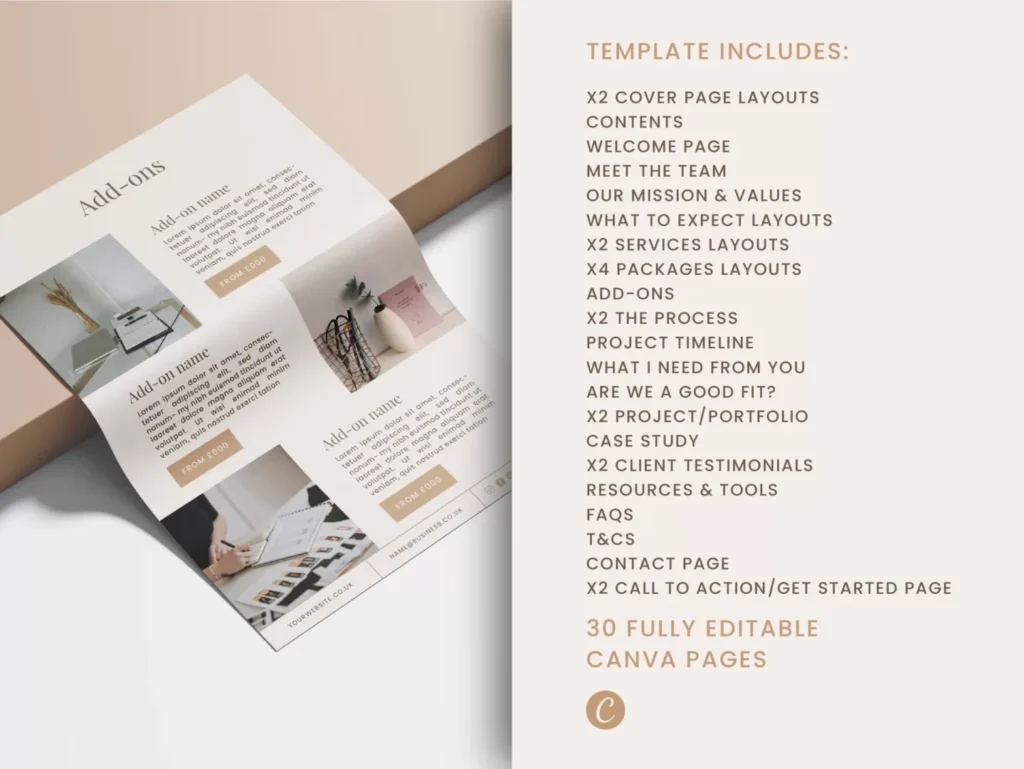 Brown Service & Pricing Guide Canva Template 4