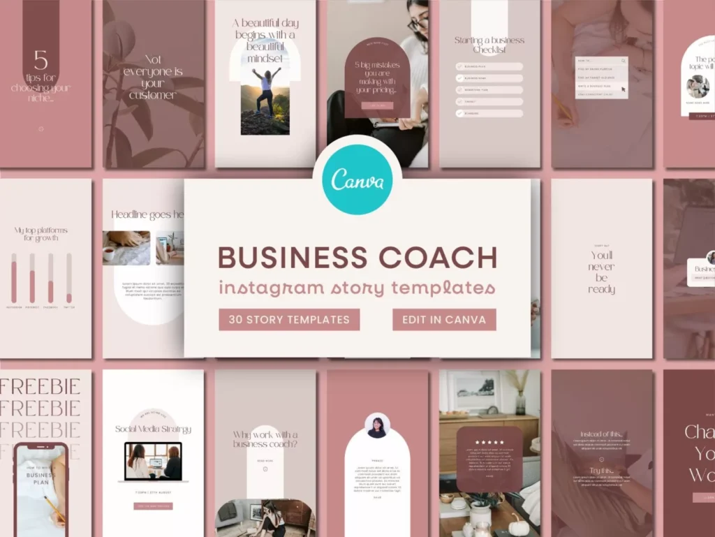 Pink Business Coach Instagram Template Stories 1