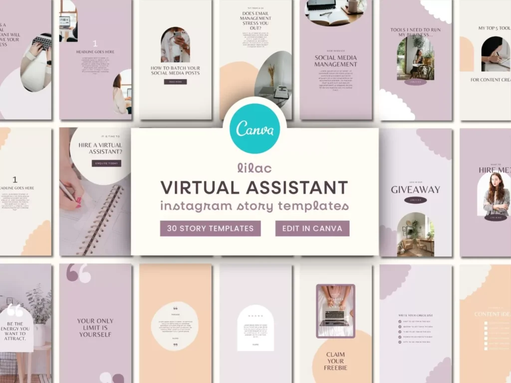 Lilac Virtual Assistant Instagram Template Stories 1