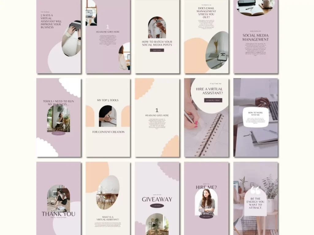 Lilac Virtual Assistant Instagram Template Bundle 3