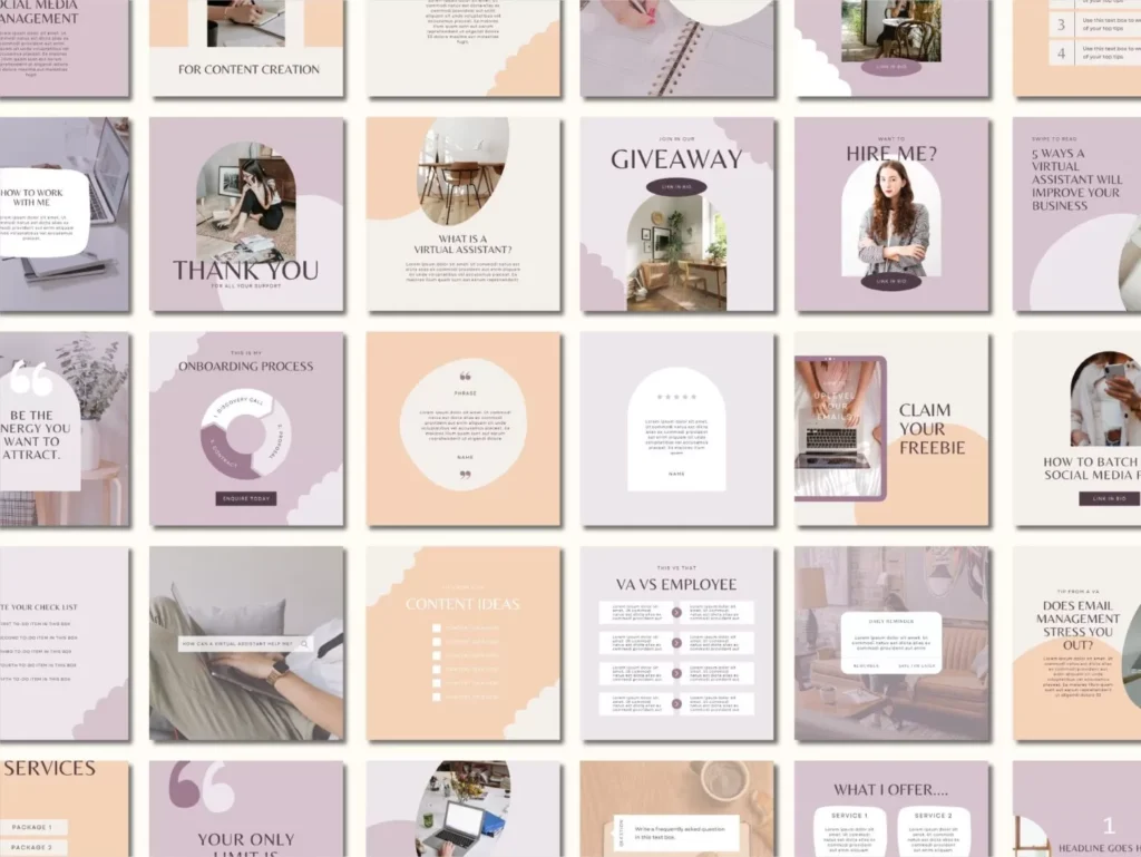 Lilac Virtual Assistant Instagram Template Bundle 2