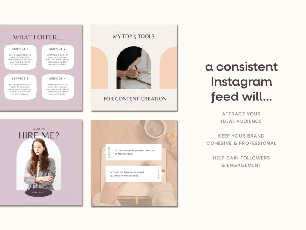 Lilac Virtual Assistant Instagram Template Posts 3