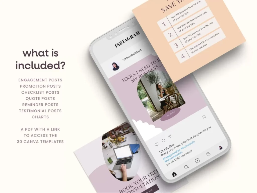 Lilac Virtual Assistant Instagram Template Posts 2