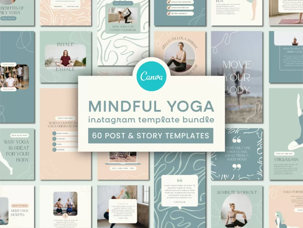 Mindful Yoga Instagram Template Bundle 1