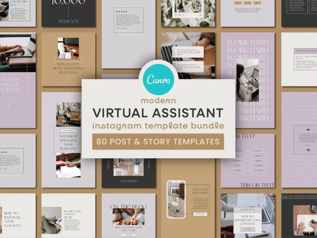 Modern Virtual Assistant Instagram Template Bundle 1