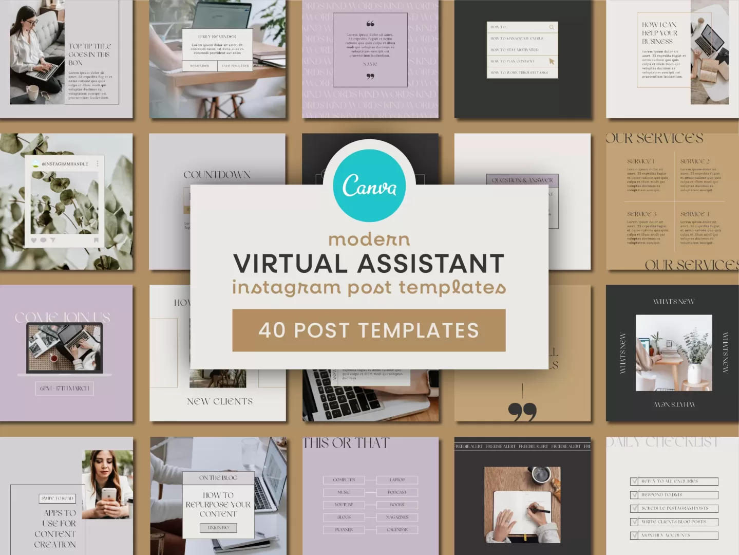 Modern Virtual Assistant Instagram Template Posts 1