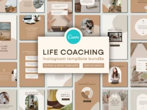 Neutral Life Coaching Instagram Templates Bundle 1