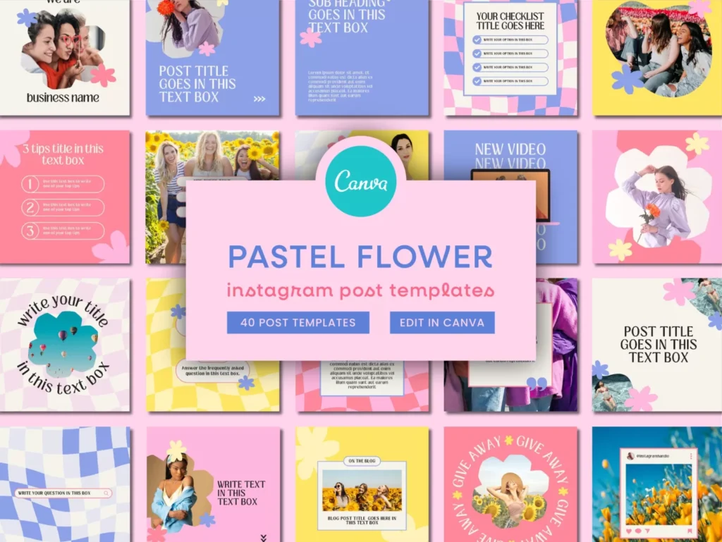 Pastel Flower Instagram Template Posts 1