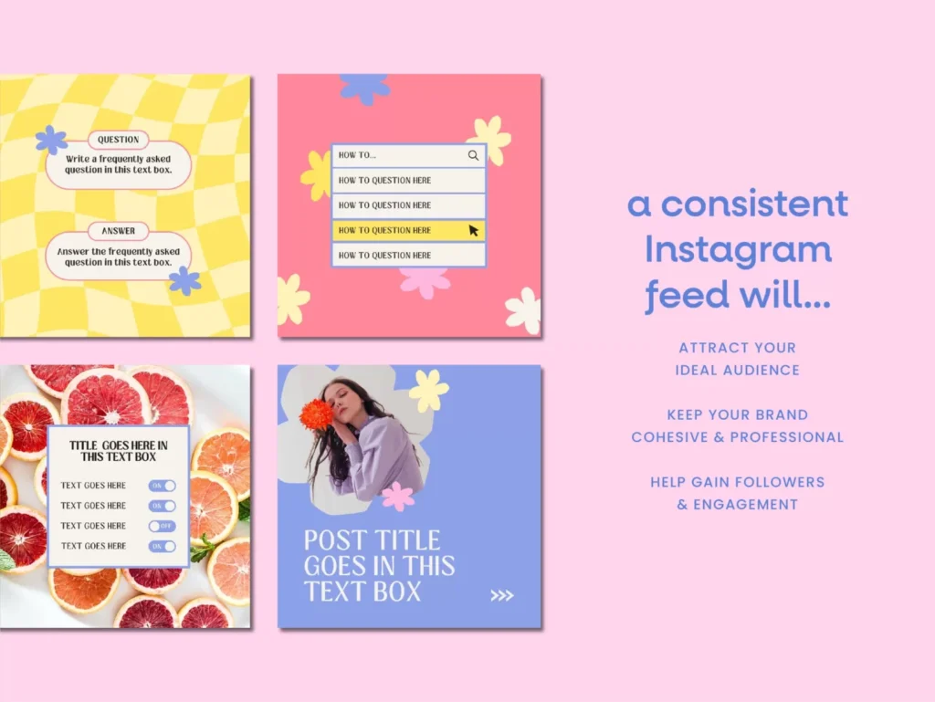 Pastel Flower Instagram Template Posts 5