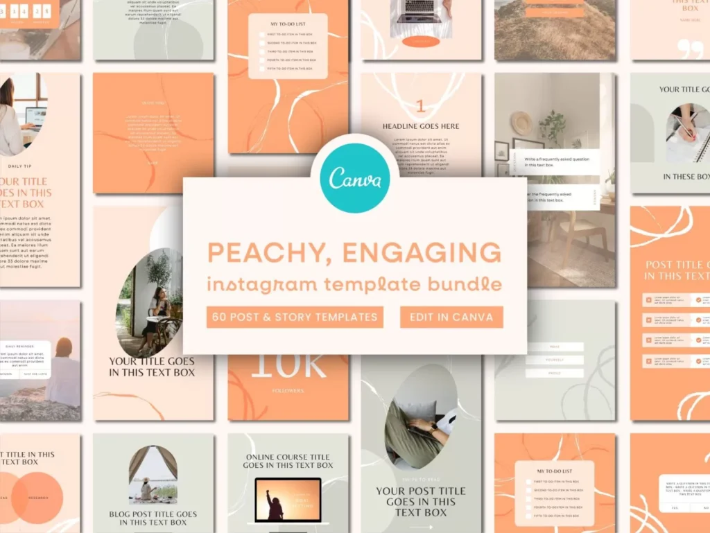 Peach Engaging Instagram Template Bundle 1