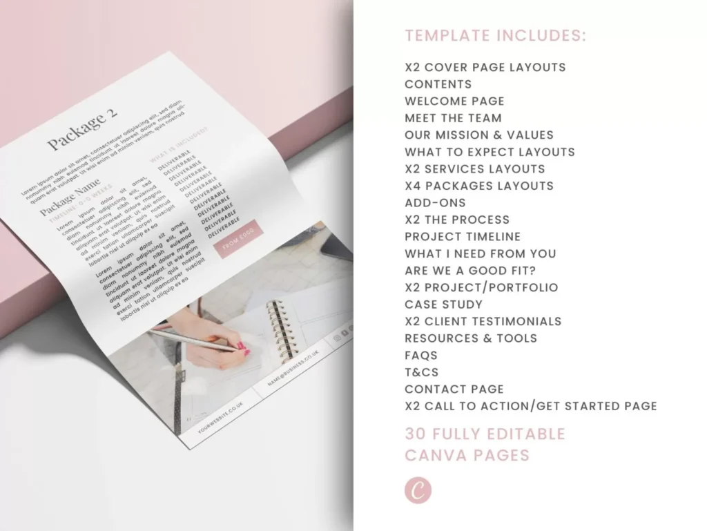 Pink Service & Pricing Guide Canva Template 4