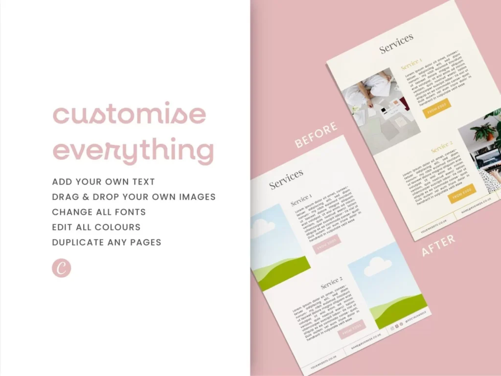 Pink Service & Pricing Guide Canva Template 6