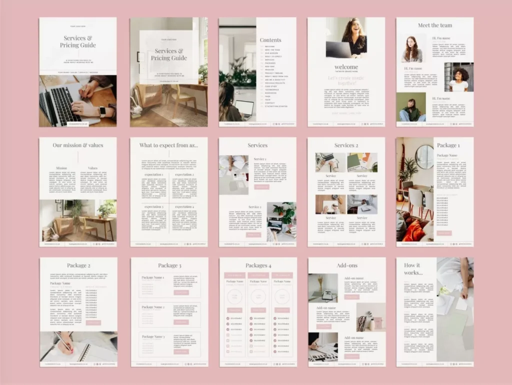 Pink Service & Pricing Guide Canva Template 3