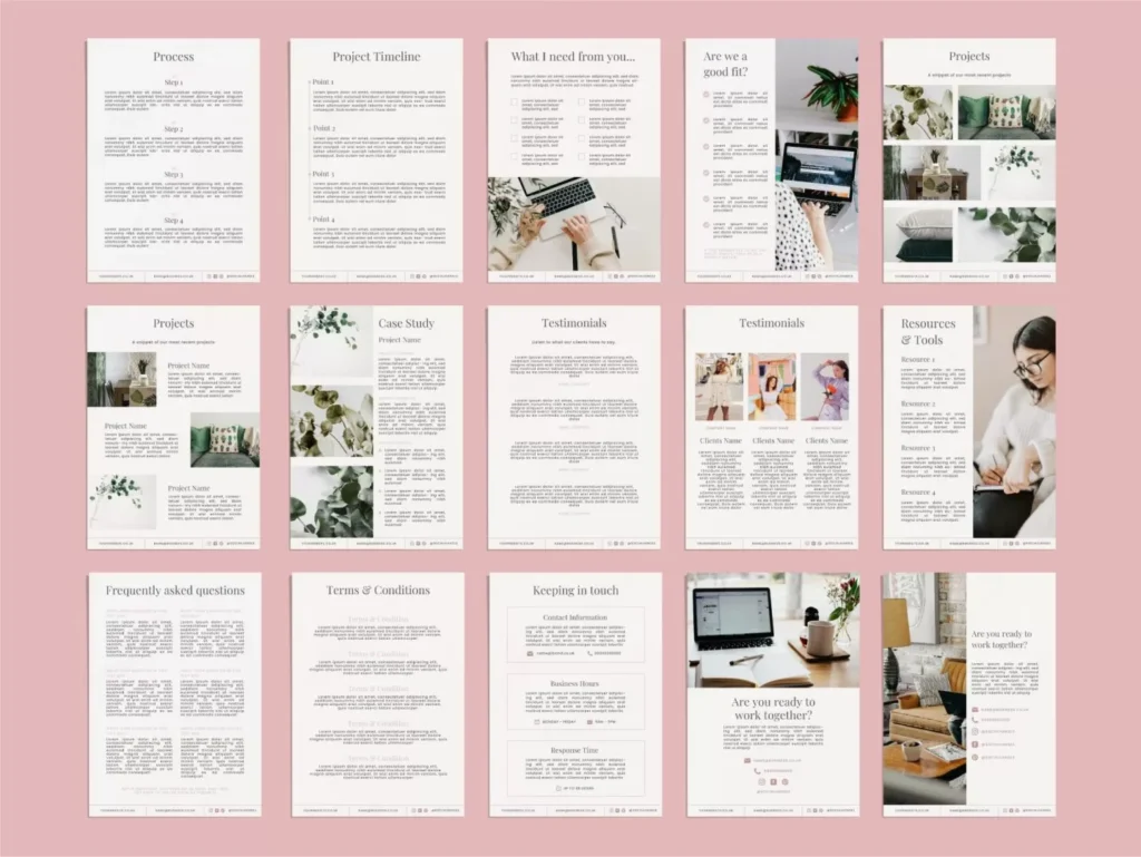Pink Service & Pricing Guide Canva Template 2
