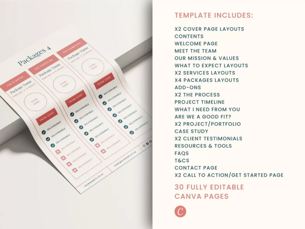 Coral Service & Pricing Guide Canva Template 4