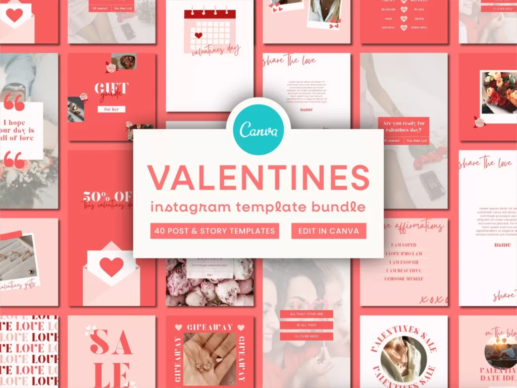Valentines Instagram Template Bundle 1