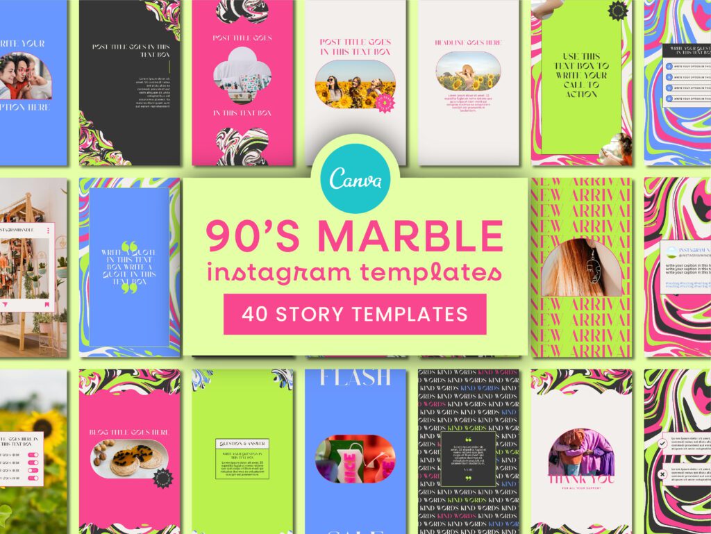 90s Marble 80 Instagram Story Templates 1