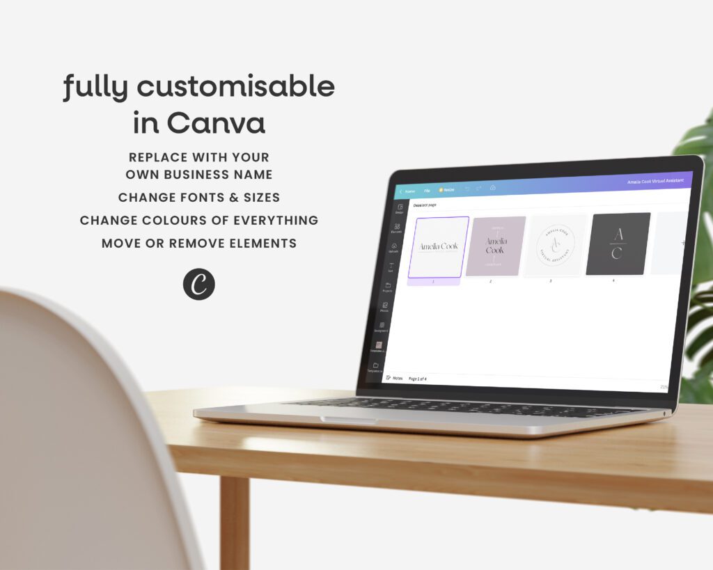 Editable Logo Canva Template - Virtual Assistant 5