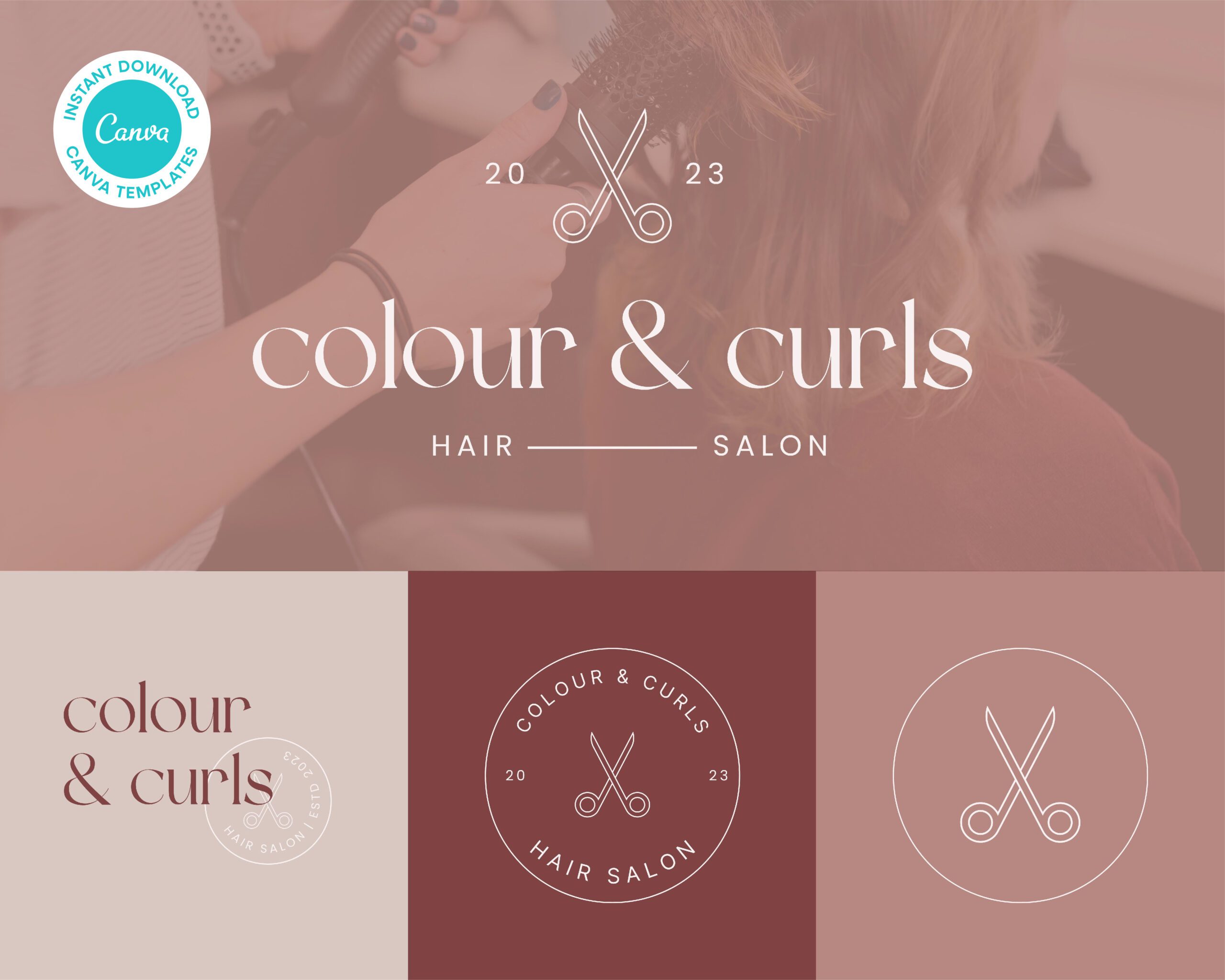 Premade Canva Logo Template - Hair Salon Logo 1