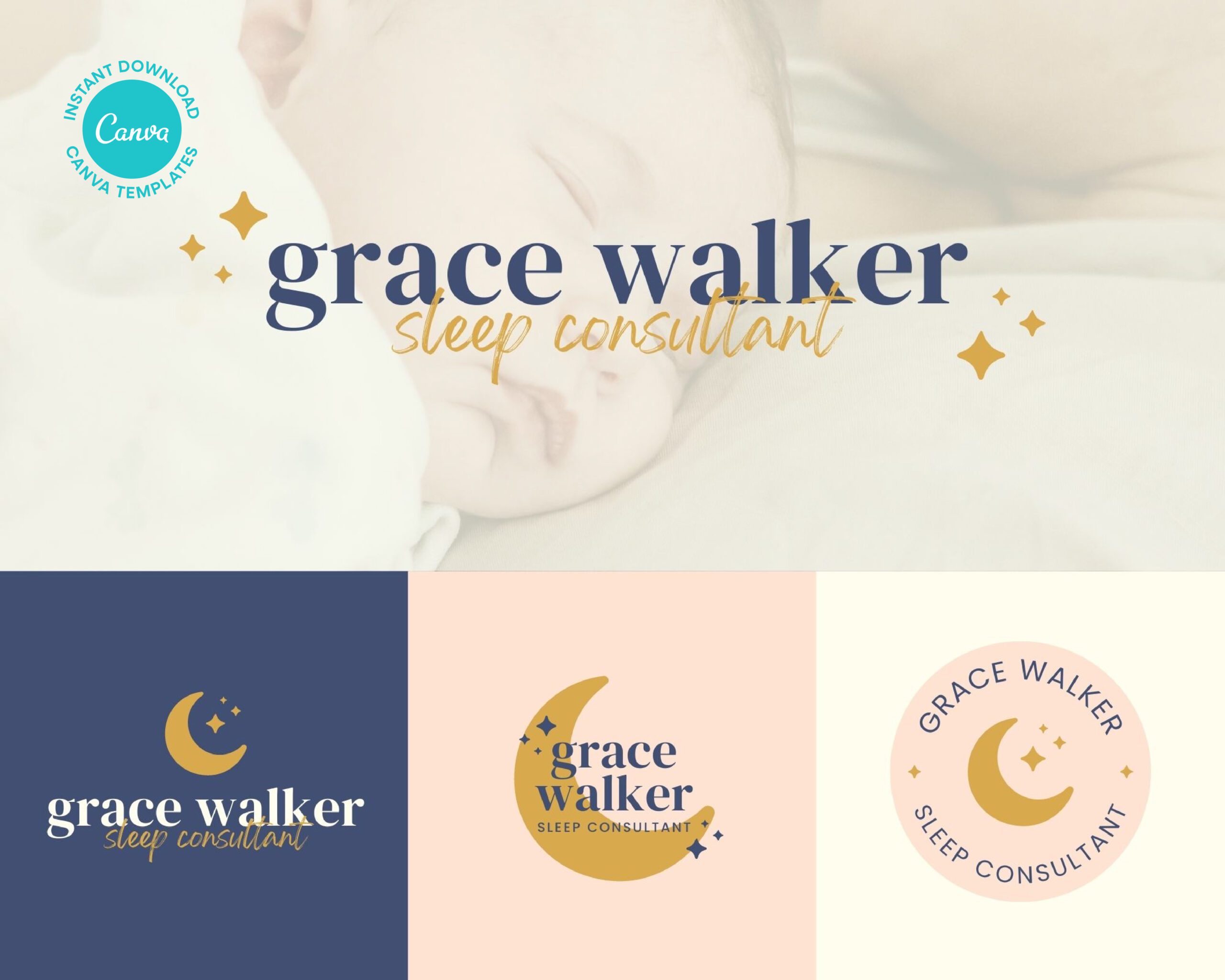 Customisable Canva Logo Template - Sleep Coach Logo 1