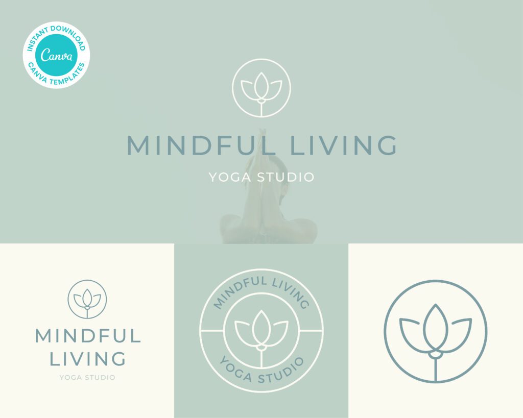 Customisable Canva Logo Template - Yoga Studio Logo 1