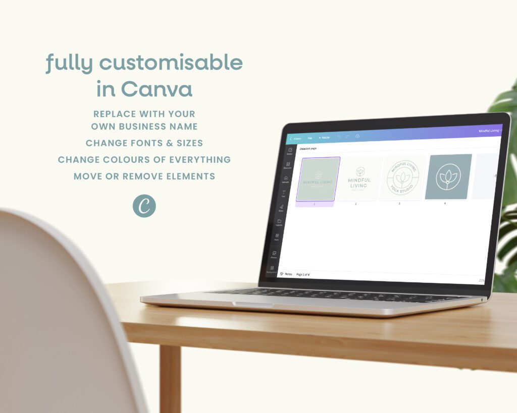 Customisable Canva Logo Template - Yoga Studio Logo 5